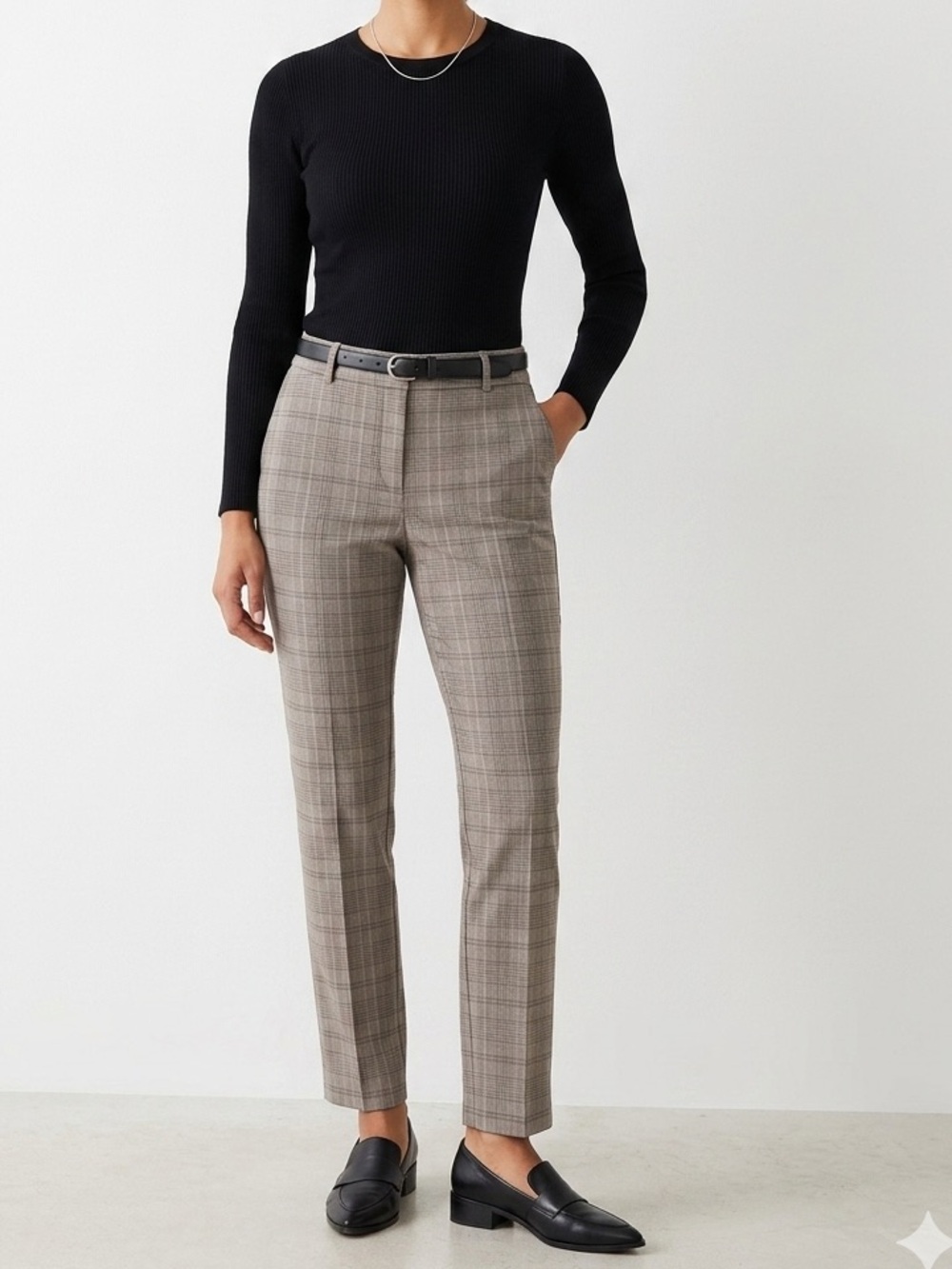 NWT HILARY RADLEY Plaid Trousers Brown Checkered Office Career Pants Size XS❤️